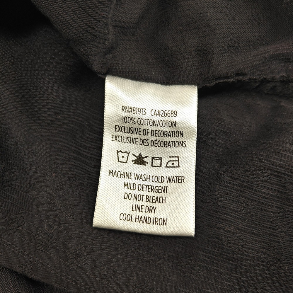 Robert Graham Button Shirt Mens 4XL Black Geometric Embroidered Floral Cuffs - Picture 7 of 14